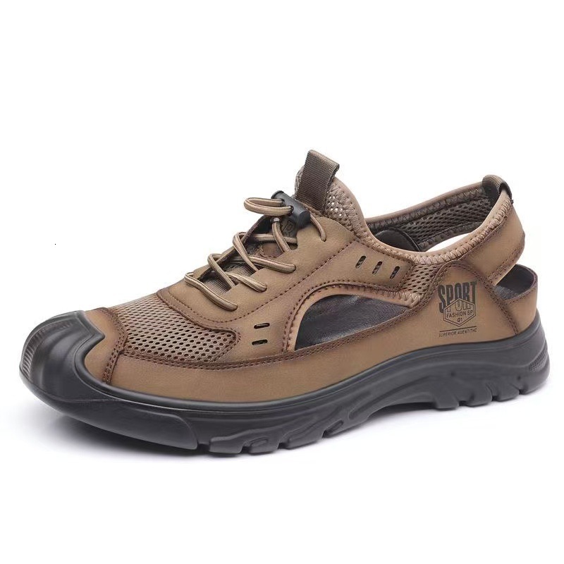 Trendy soft soled breathable slippers versatile boss hole sandals fashionable travel men's casual shoes