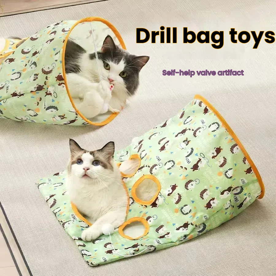 Durable Kitty Tunnels for Cats - Interactive Puzzle Bag with Crunchy Sounds