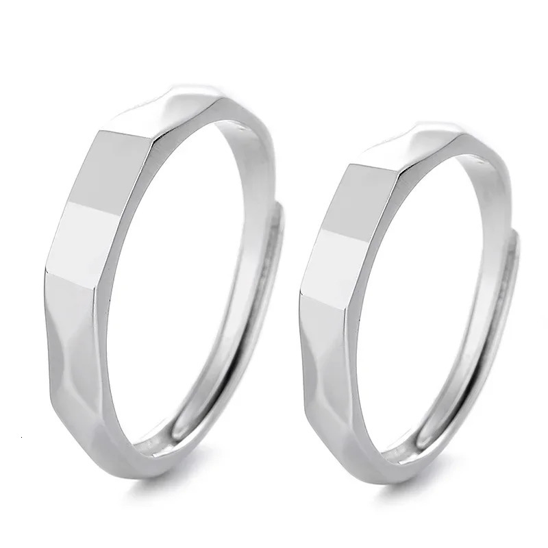 925 Sterling Silver Promise Ring for Her Him Projection Couple Ring Adjustable I Love You Engagement Wedding Ring for Girlfriend 250515