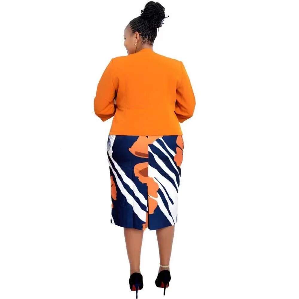Plus Size Fashional New Arrival African Office Ladies Floral Print Coat and Dresses Suits For Eleagant Women
