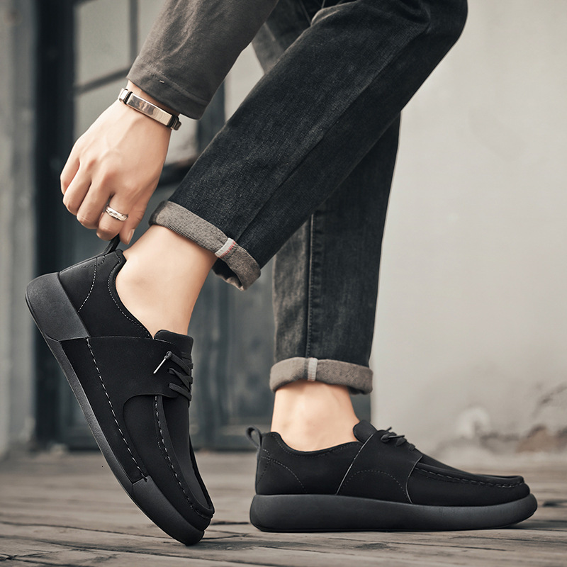 Men's 2025 spring suede one foot driving new men's casual bean shoes