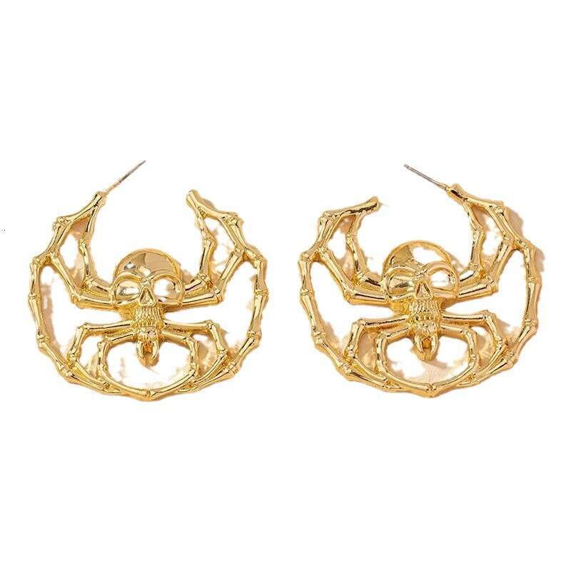 Exaggerated personality design, skull head spider high-end and sweet cool style earrings, female accessories