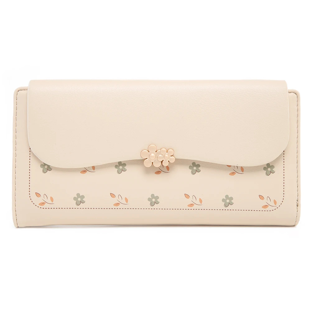 Womens long wallet Korean PU printed zipper buckle folding clutch bag multi-card fashion everything street preppy stude 250514