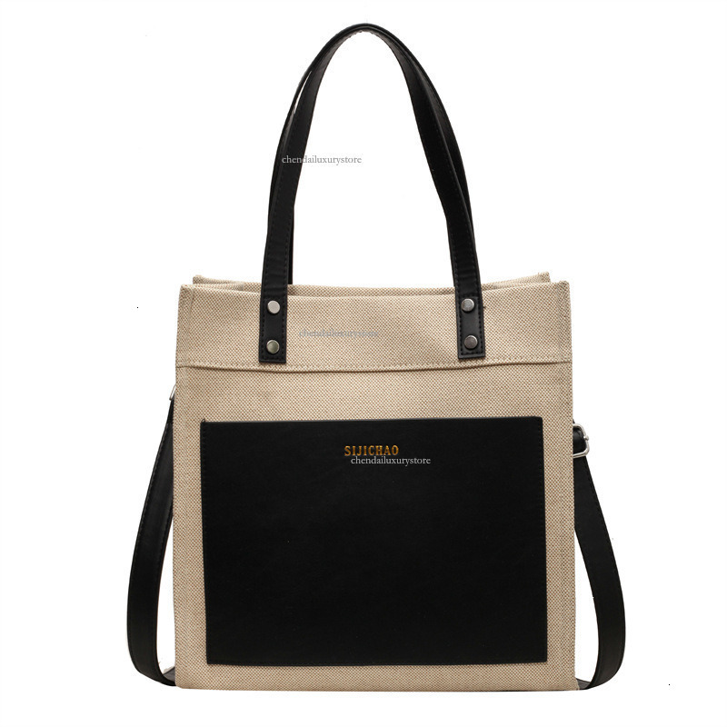 2025 Designer Bag Women's Large Capacity Comparison Canvas Upright Handbag New Letter Imprinted Commuter Shoulder Crossbody Bag Student Shopping 