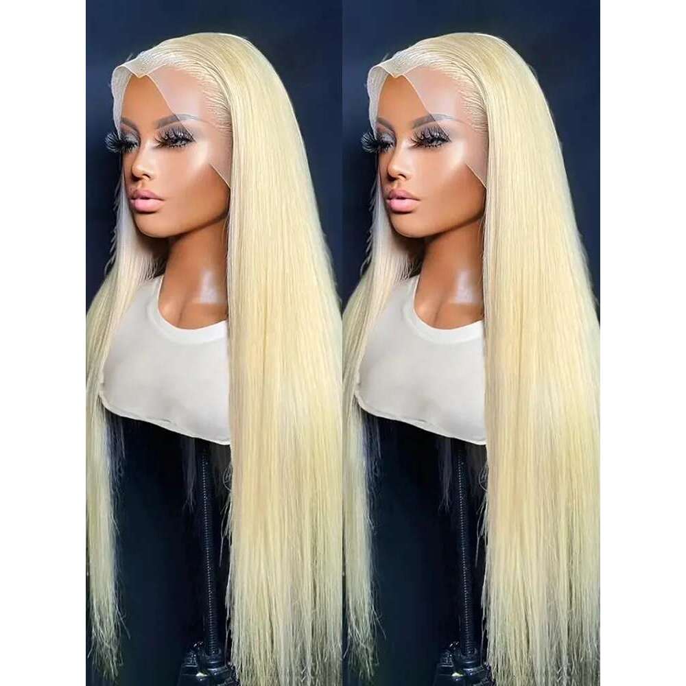 Hd Transparent 613 Blonde 13x4 13x6 360 Front Human Hair Pre Plucked Bone Straight Lace Frontal Wig 180 210 250 Density