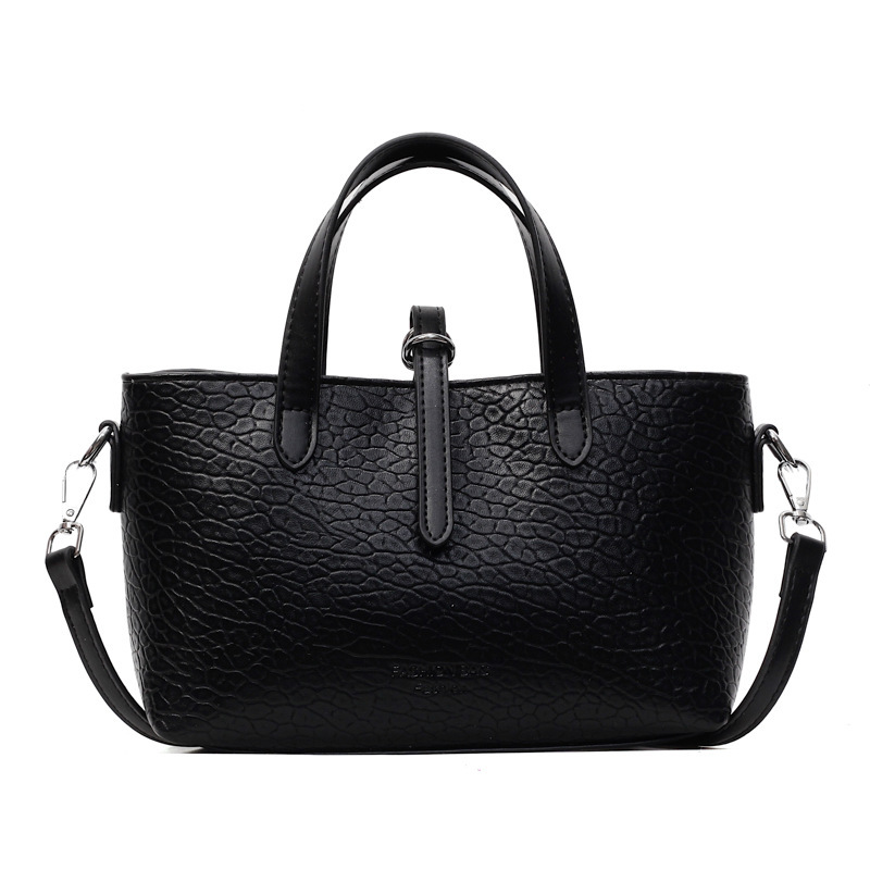 2025 new high-end lychee patterned large capacity handbag for women, cute and fashionable commuting shoulder bag