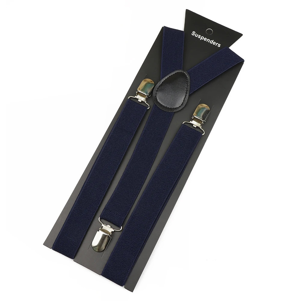 Solid Color Belt Men Women Suspenders Polyester Y-Back Adjustable Elastic Clip-on Braces Business Party Wedding Suit Accessories 250515