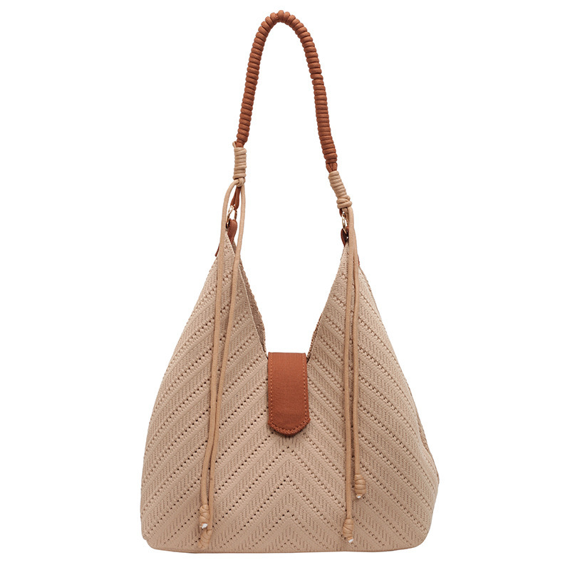 New fashion trend, simple temperament, woven armpit tote bag, women's multifunctional designer, high beauty, lightweight shoulder bag, knitted to