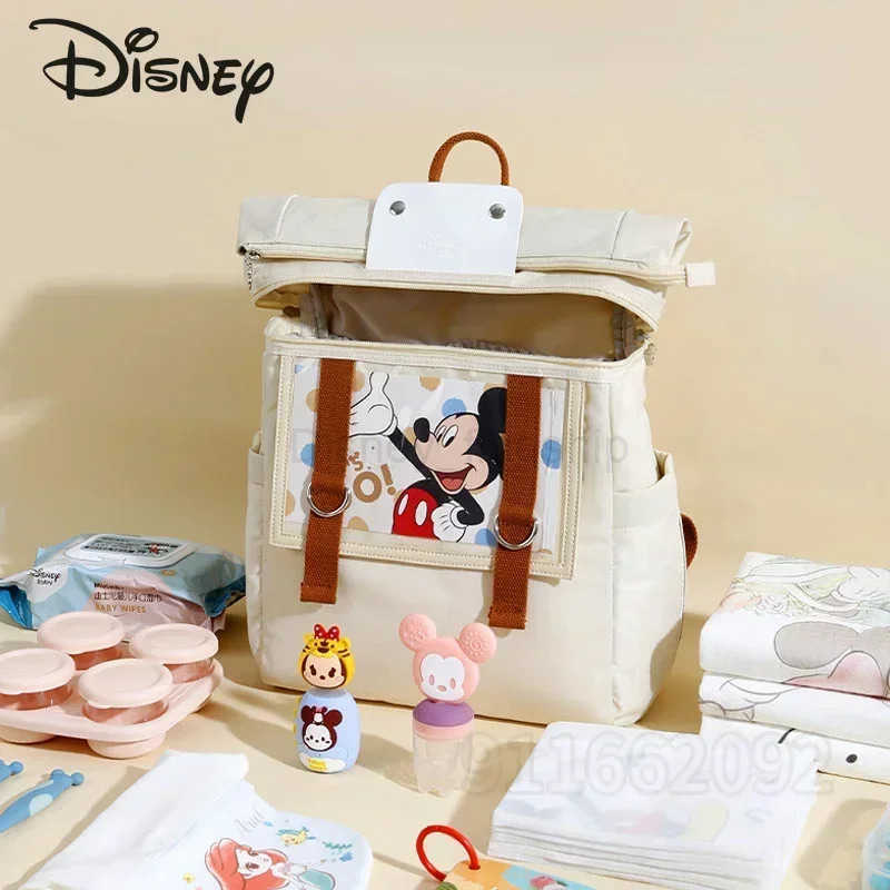 Disney Mickey New Diaper Bag Backpack Luxury Brand Original Baby Diaper Bag Backpack Large Capacity Fashion Womens BackpackXJ250515
