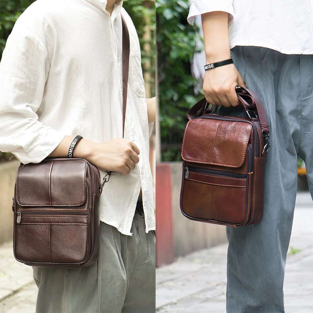 Westal shoulder husband genuine leather handbag men messenger bag