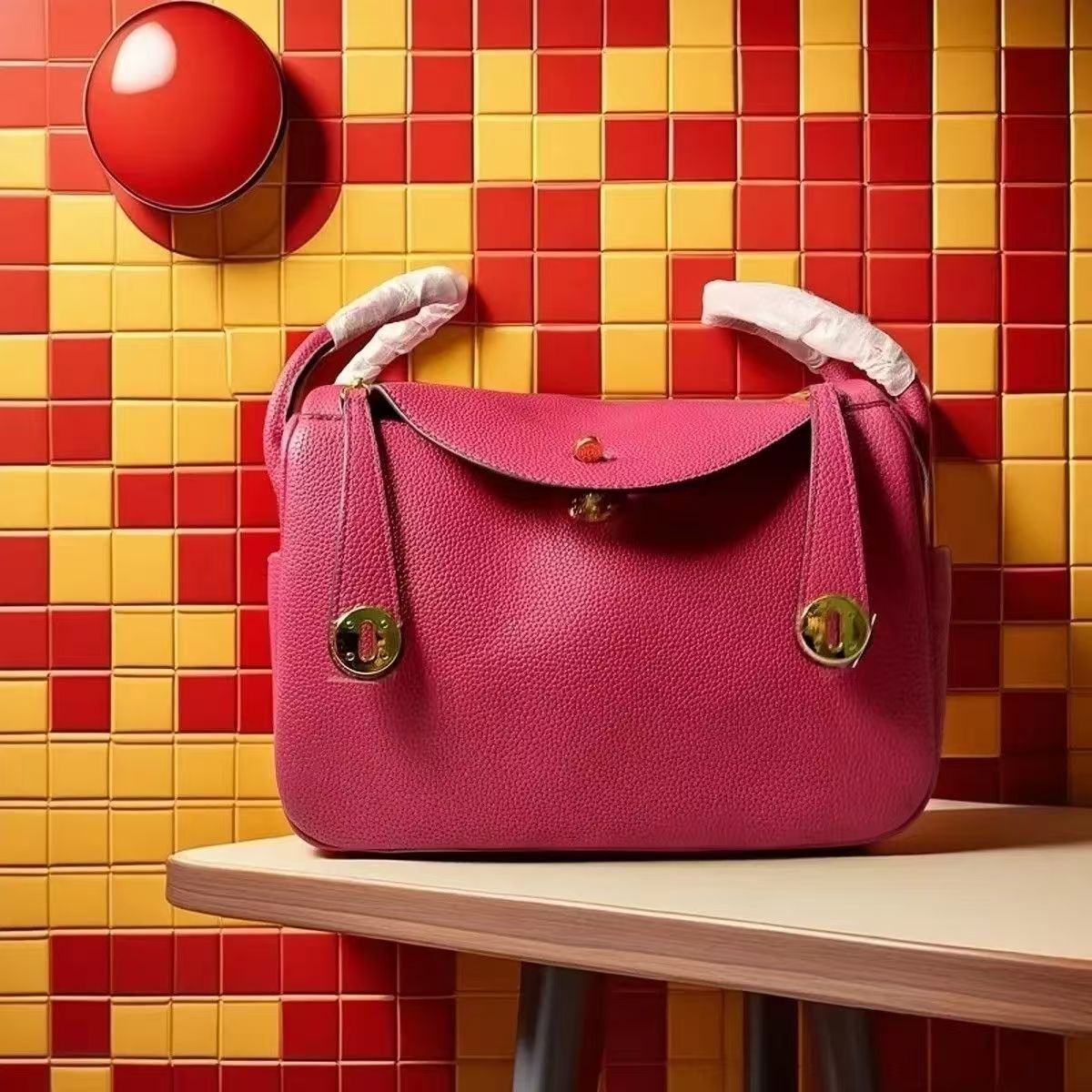 2025 new lychee grain cowhide womens bag large leather single shoulder crossbody bag silver buckle pillow tote bag versatile commuter handbag