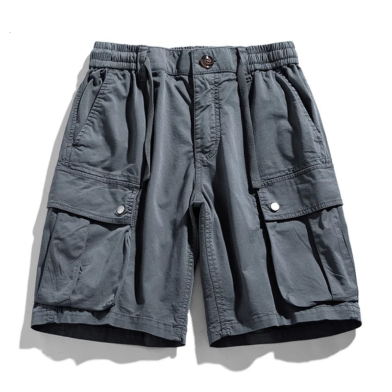 Summer Men Cargo Cotton Shorts Mens Multi Pocket Casual Spring Jogger Pants Fashion Beach Drop LZLLTT 250515