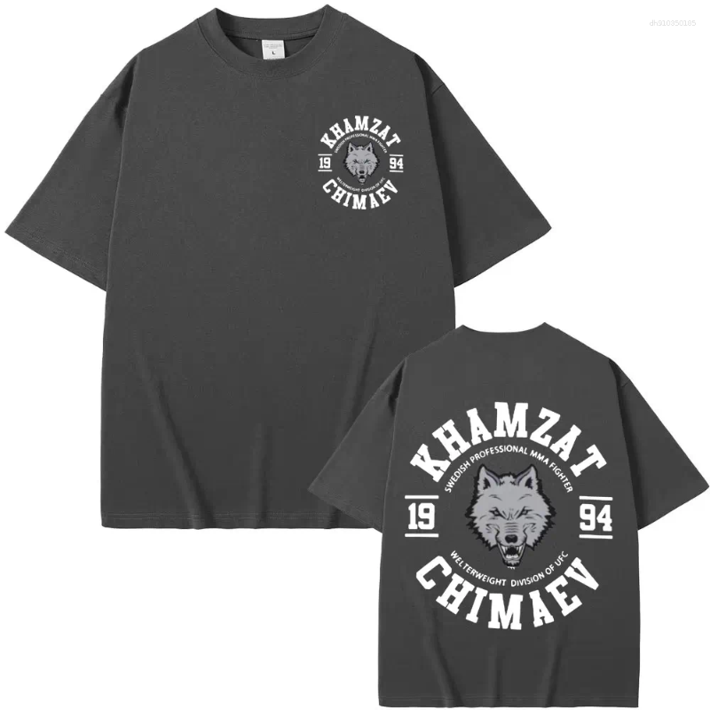 Mens T Shirts Khamzat Chimaev Fighter Print Graphic Tee Shirt Casual Cotton Short Sleeve T-shirt Fashion Vintage Oversized