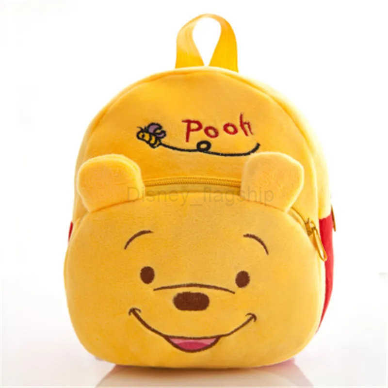 Disney Mickey Mouse Plush Backpack Minnie Winnie The Pooh Stitch Cute Baby School Bag Stuffed Toys Kawaii Children Birthday GiftXJ250515