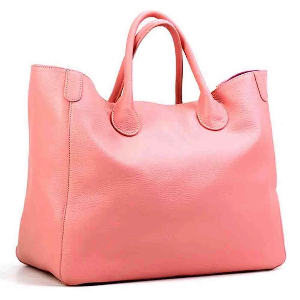 MS Oversized 41Cm Big Women Tote 100% Natural Top Cow Hide Leather Handbag Lady Travel Bag Daily 2023 New
