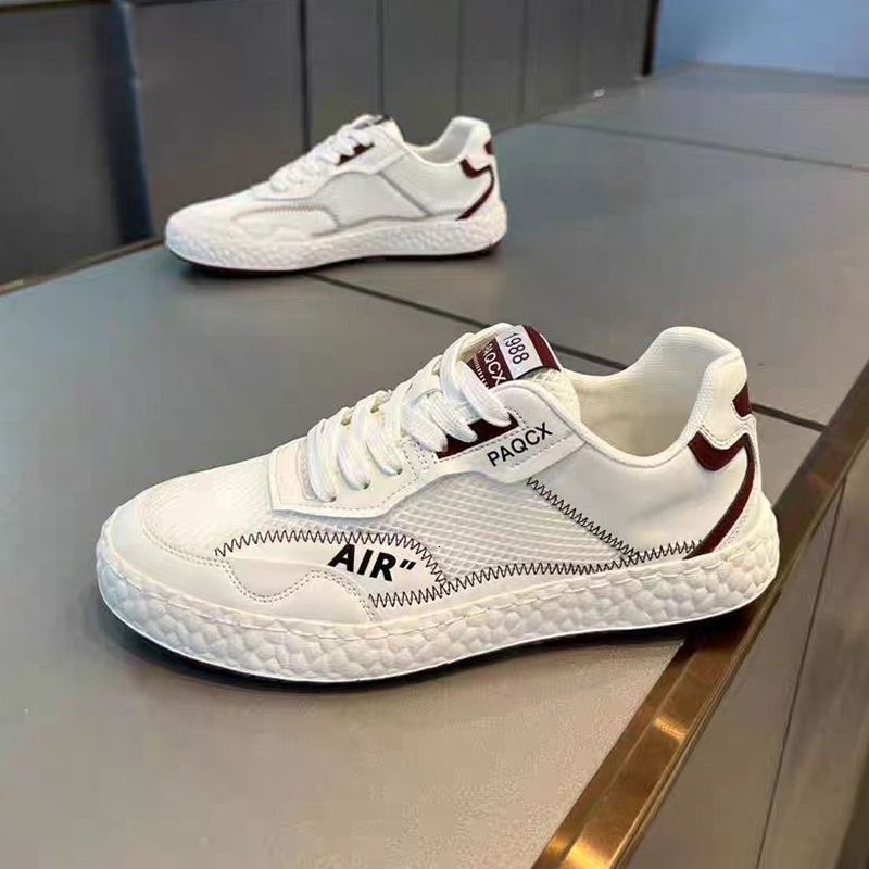 Men's women's summer breathable, fashionable, versatile, white shoes, low cut lace up, trendy sports and casual men's shoes