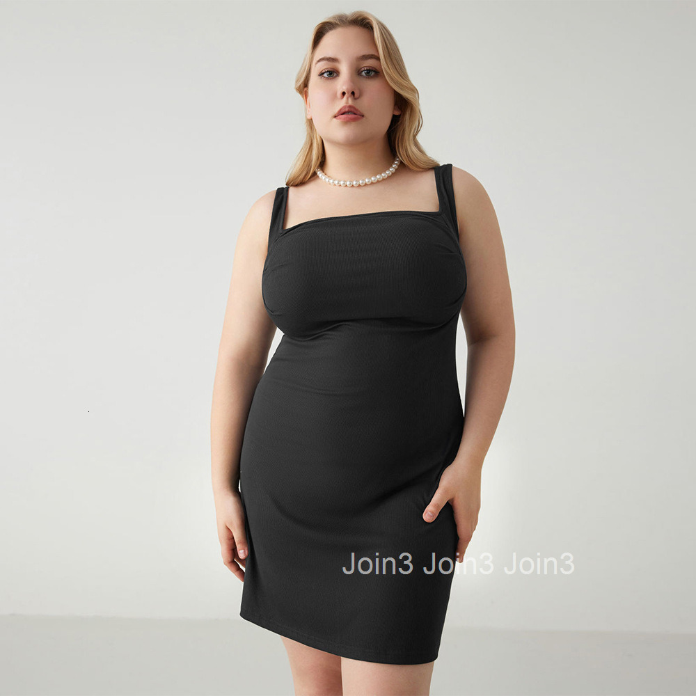 Large Size Womens Fashionable Solid Color Suspender Tight and Sexy Backless Suspender Dress