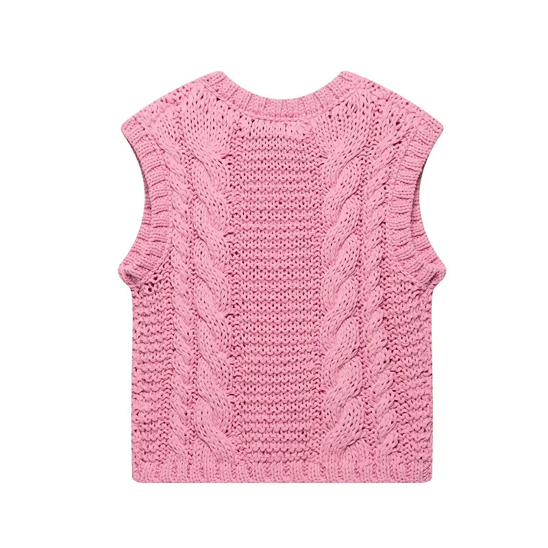TRAF Elegant Y2k Sweater Tank Top 2025 Womens Spring Knitted Fashion Casual Sleeveless 250506