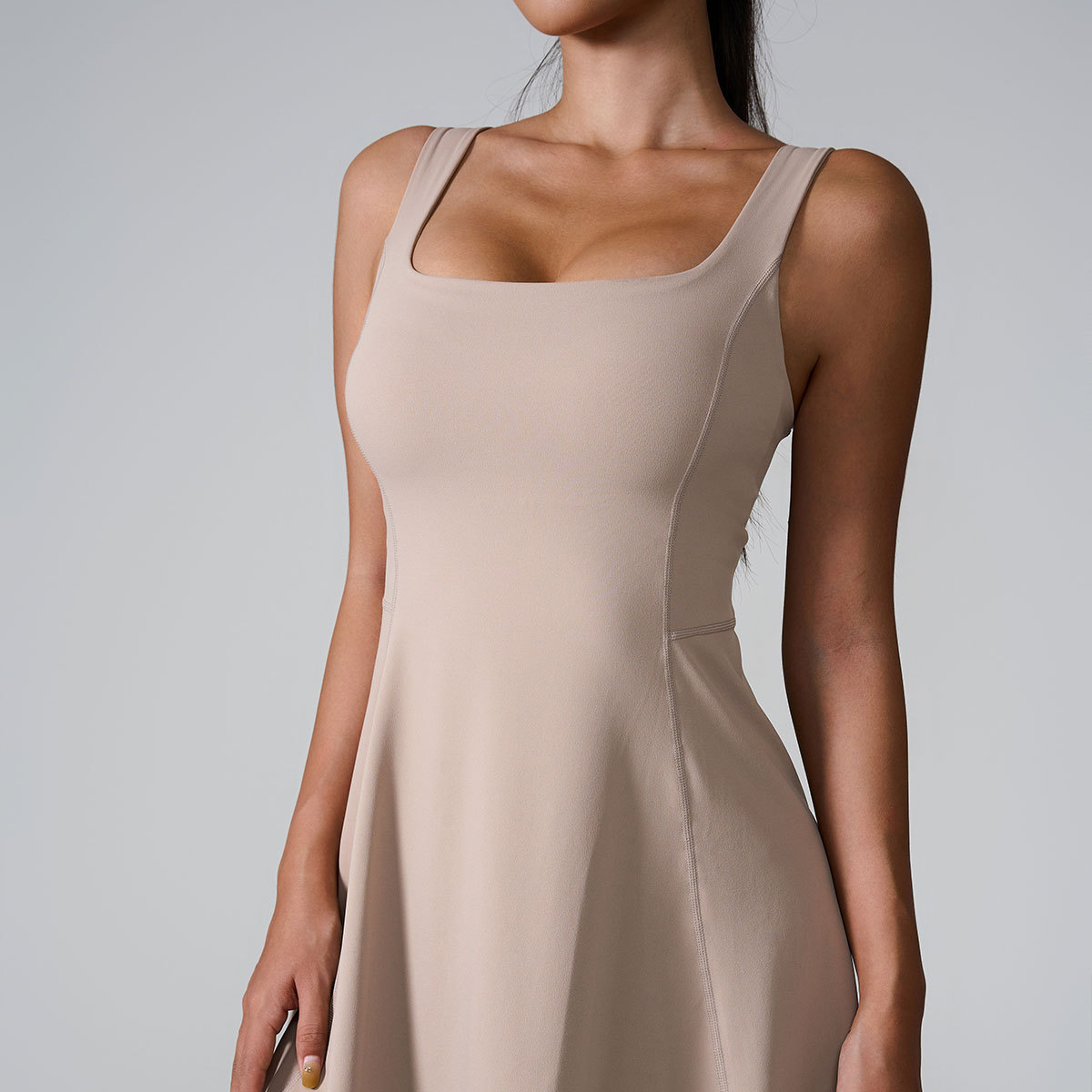 2025--Women Quick Drying Sports Dress Sexy Joker Running Fitness Skirt with Skirt and Chest Pad To Prevent Exposure