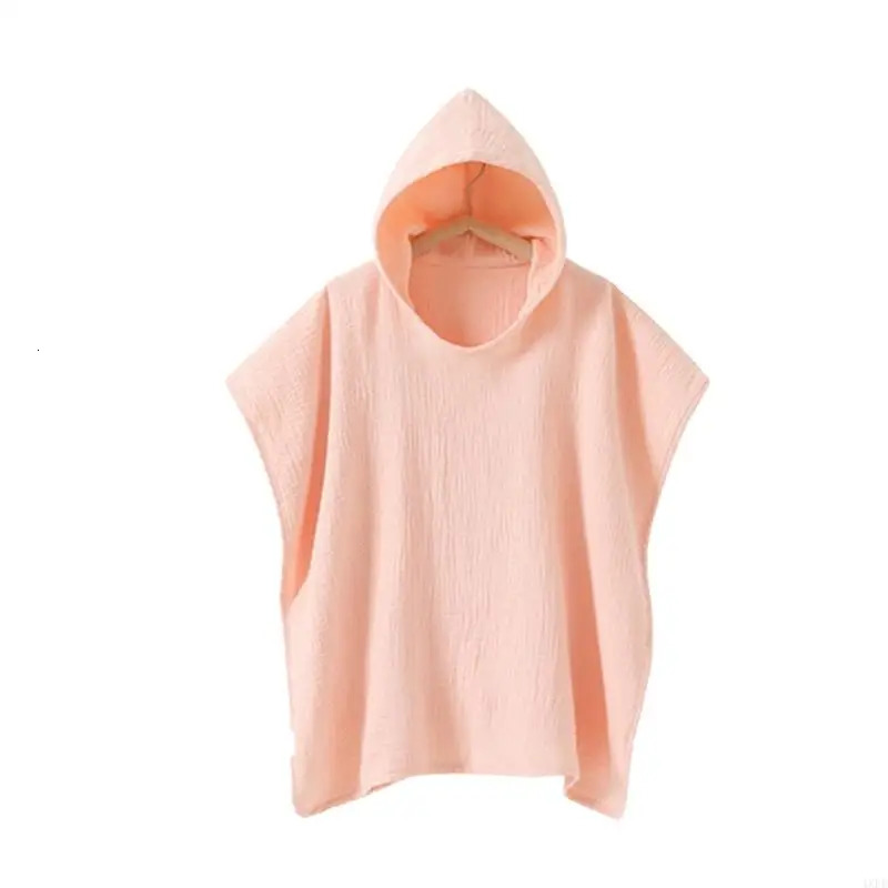4XFE Summer Baby Long Hooded Cape Kids Dress Sleeveless Loose Cloak Poncho Outwear Blouse Beach Swimwear Cover Ups 250516