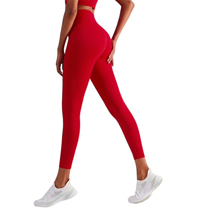 Women's Yoga Pants High Waist Stretchy Fitness Ninth Sport Nylon Womens Leggings T Shape Soft Elastic Push-UP Tights