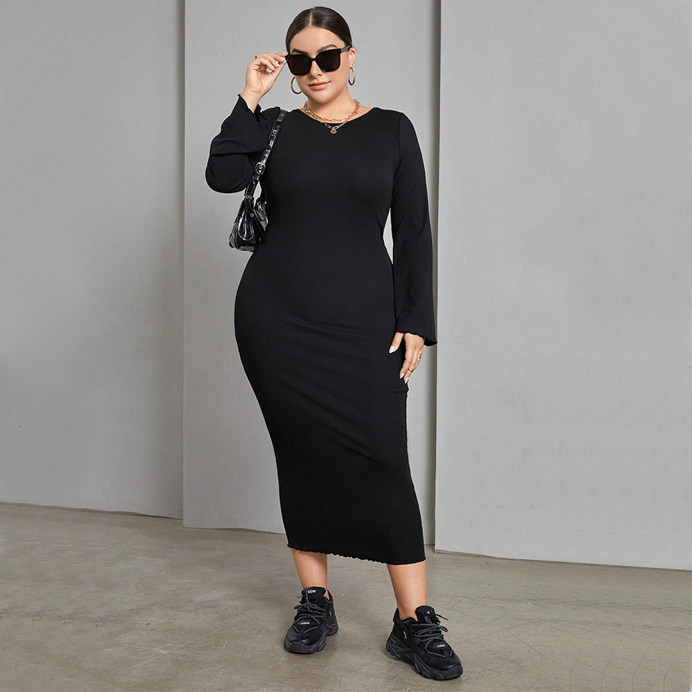 Large Womens Clothing Autumn and Winter Fashion Knitted Long Skirt Niche Design Sense Sexy Backless Dress