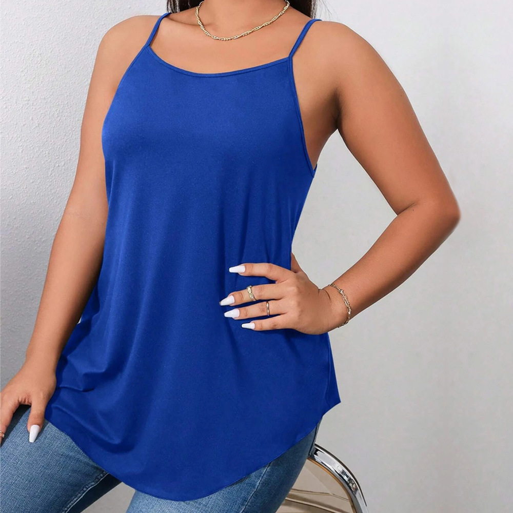 Large Size Womens Clothing New Collection Waist Cinching Casual Fashion Versatile Solid Color Camisole Base Outerwear Vest Top