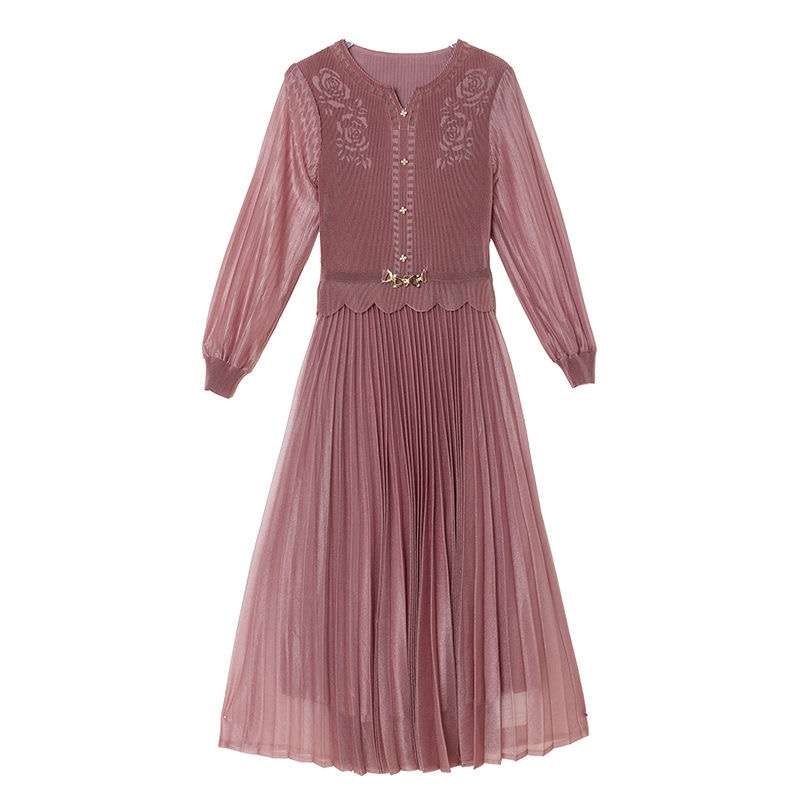 2025 Temperament New Large Size Women's Wear Waist Slimming Dress Fashion Medium Length Dress D02367