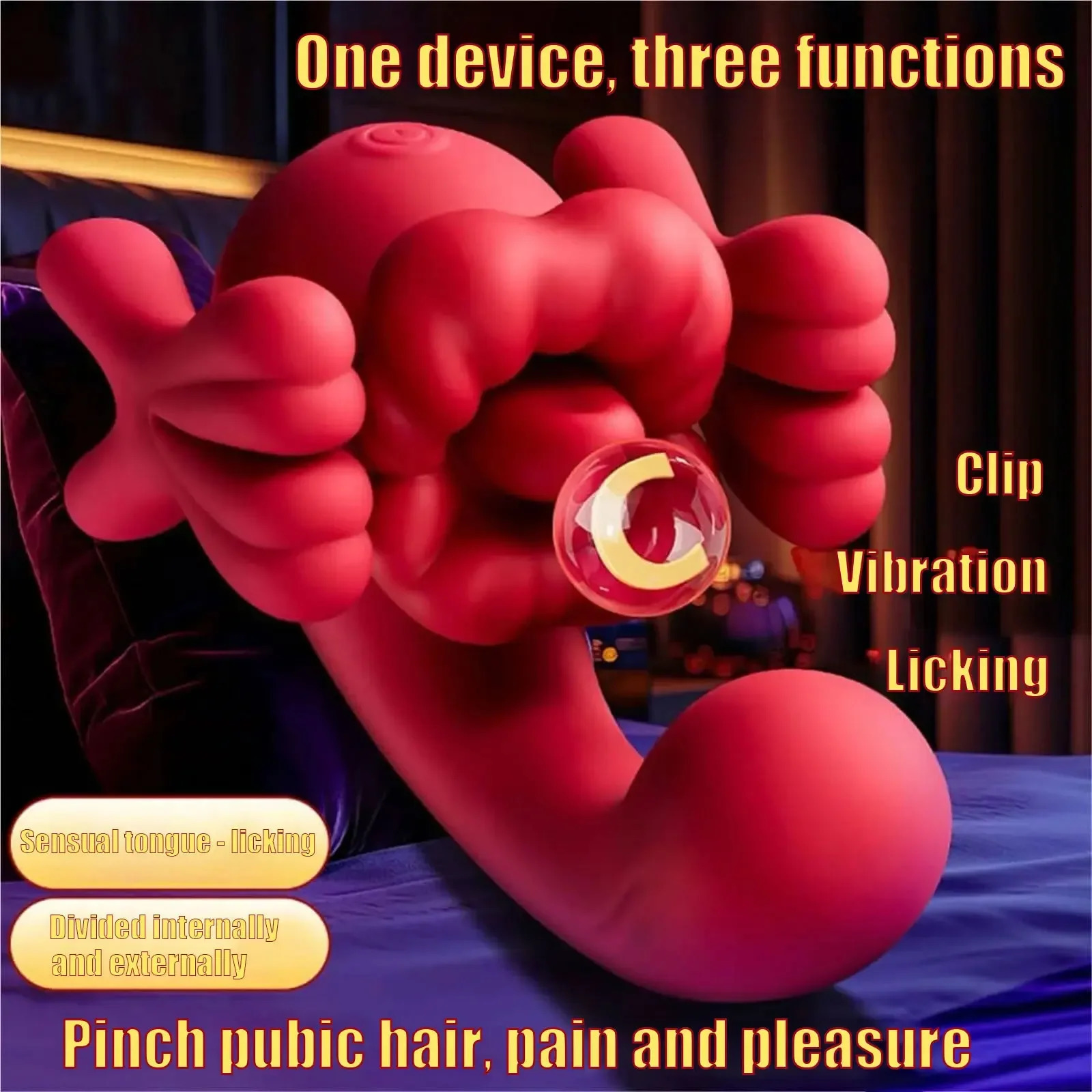 KUSHOR 3in1 Tongue Licking Vibrator for Women G spot Clitoral Stimulator Dildo Vagina Massager Female Masturbation Adult Sex Toy 250515