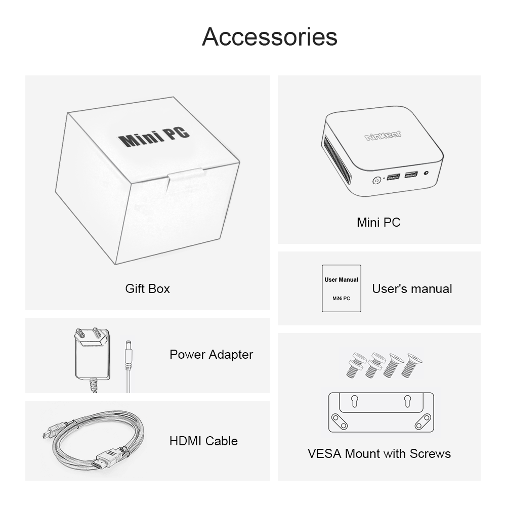 Ninkear MBOX 11, Intel Processor N150 (up to 3.6 GHz), 16GB DDR4 RAM 512G M.2 SSD,Mini Desktop Computer for Business, Education, Home