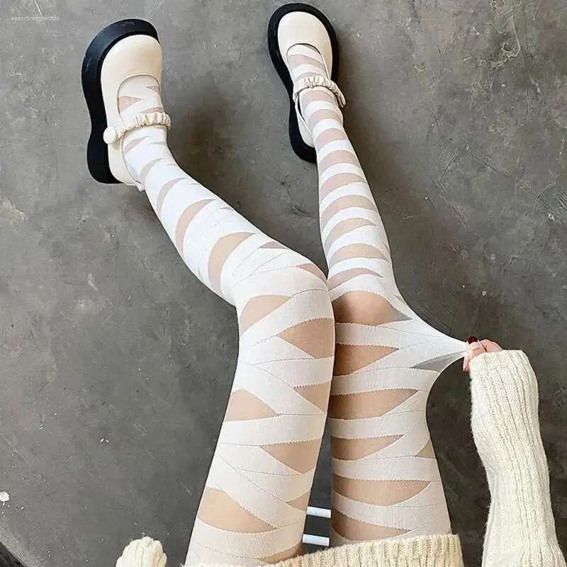 Women Socks Elegant Sexy Cross Glass Silk JK Thin Mesh Pantyhose Stripe Korean Stockings Tights designer bag
