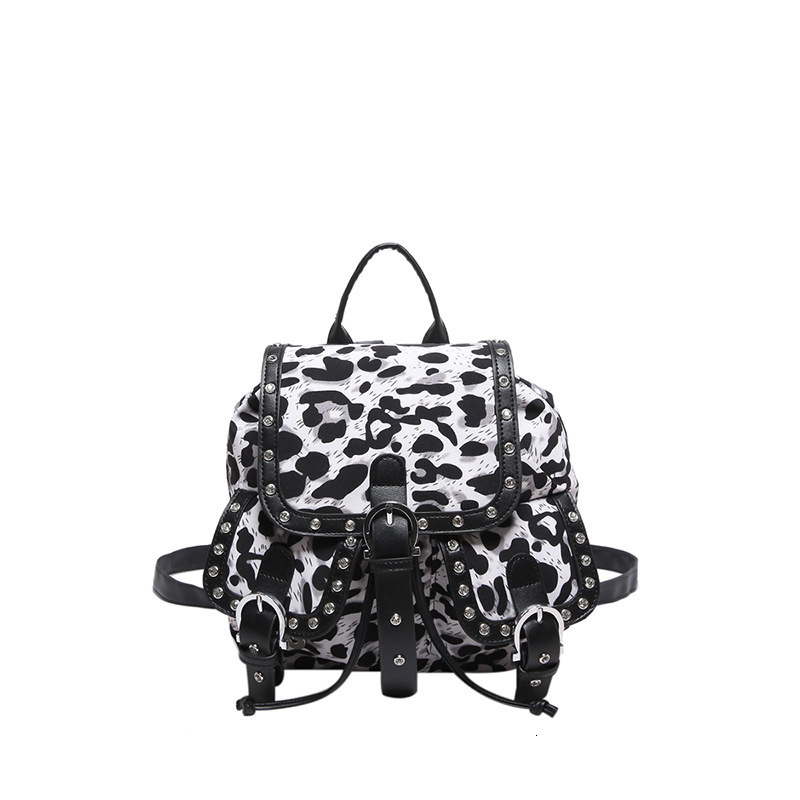 2025S designer leopard print fashion trend large capacity handbag shoulder bag women autumn and winter new style personalized niche backpack