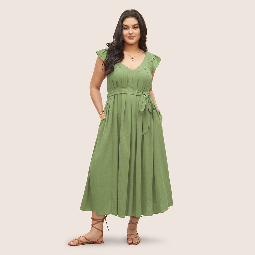 Large Size Womens Dress with a Fresh and Elegant Temperament Summer High Waist Loose Fit Slimming and Concealing Mid Length Skirt