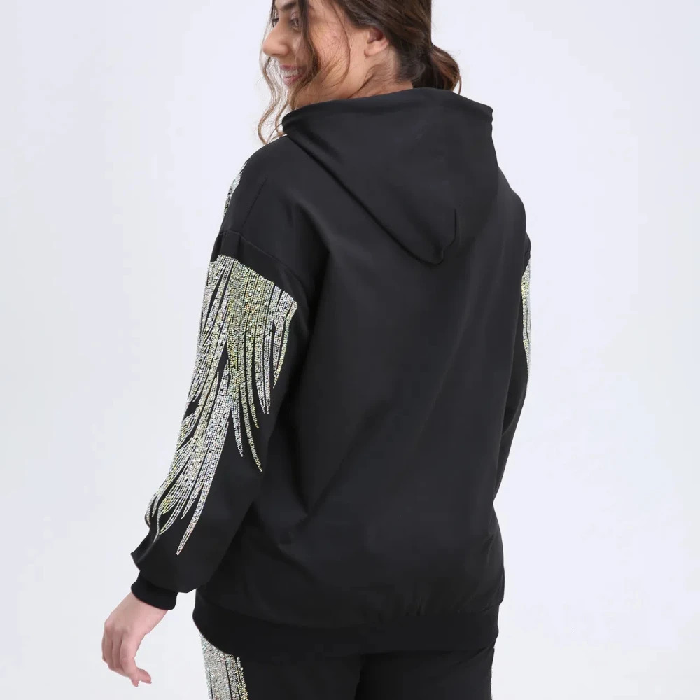 150KG Plus Size Sets for Women Men Autumn Casual 2 Piece Set Outfit with Sparkling s Large 250513Z