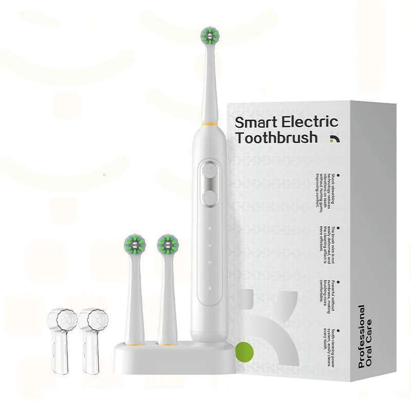 Rotating electric toothbrush induction charging, waterproof, high-performance motor,3 modes 70 day battery life, 10 brush heads