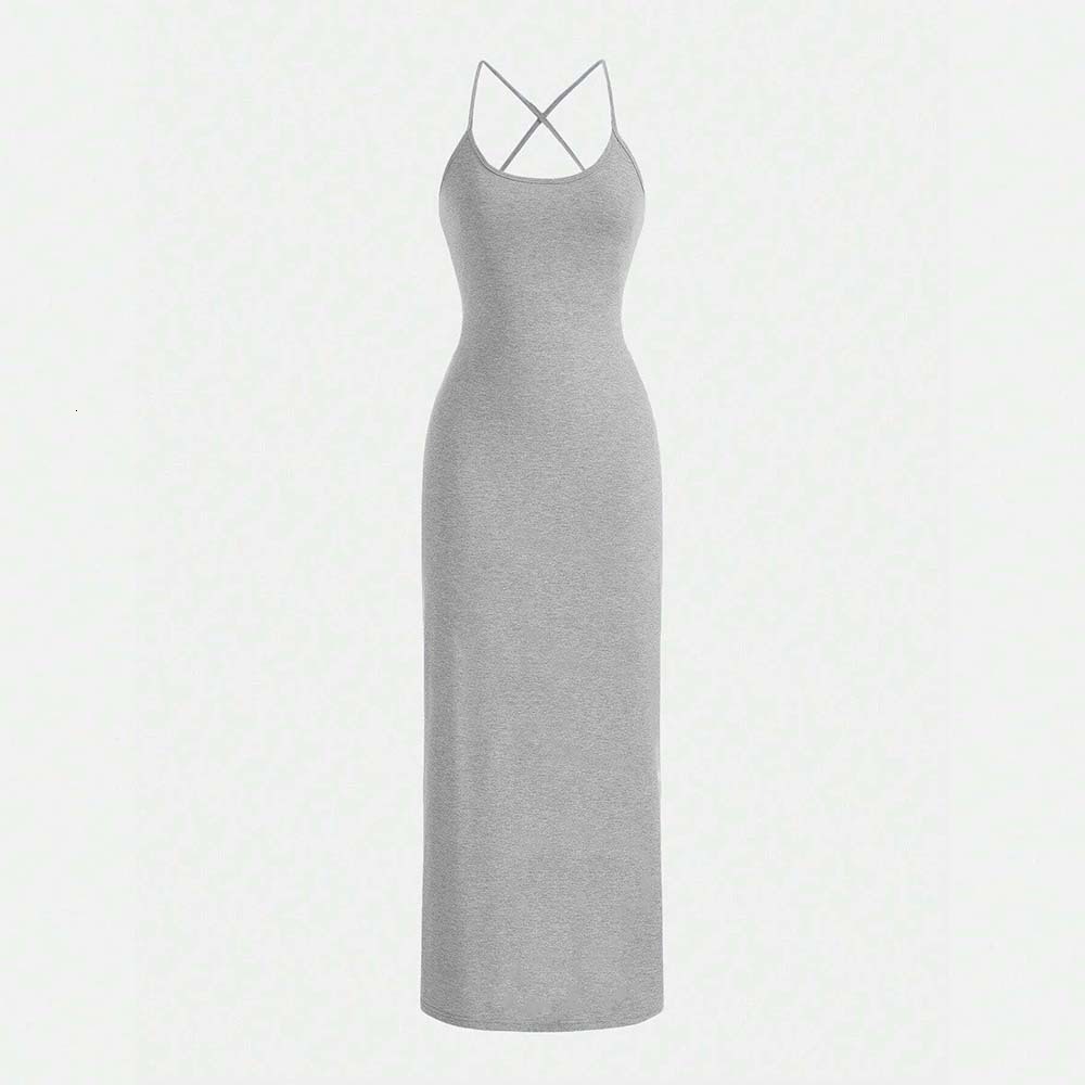 Internet Celebrity Plus Size Womens Sexy Camisole Dress New Big Exposed Backpack Hip Skirt