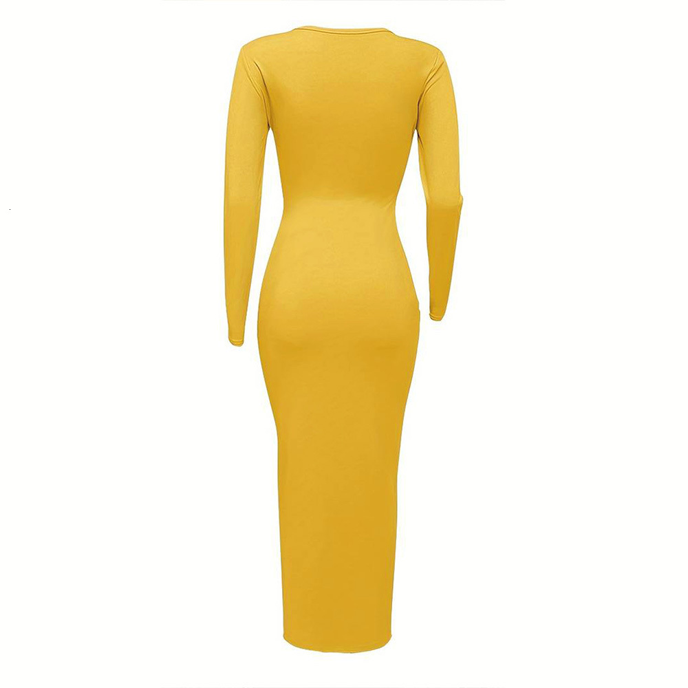 Plus Size Womens Sexy V-neck Long Sleeved Dress for Summer Instagram Influencers Socialite with Hip Hugging Long Skirt