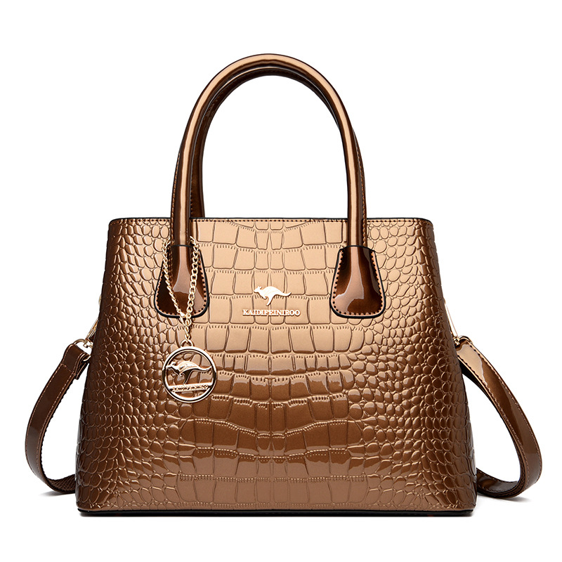 Free shipping 2025 Hot Sale Croc-Pattern Shoulder Bag - Shiny Designer Handbag for Women