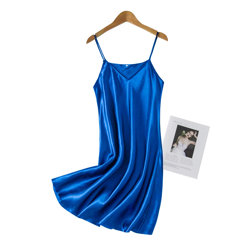 LW8260 Summer pure color ice silk simulation silk bridal gown inner wear ladies suspender skirt adjustable