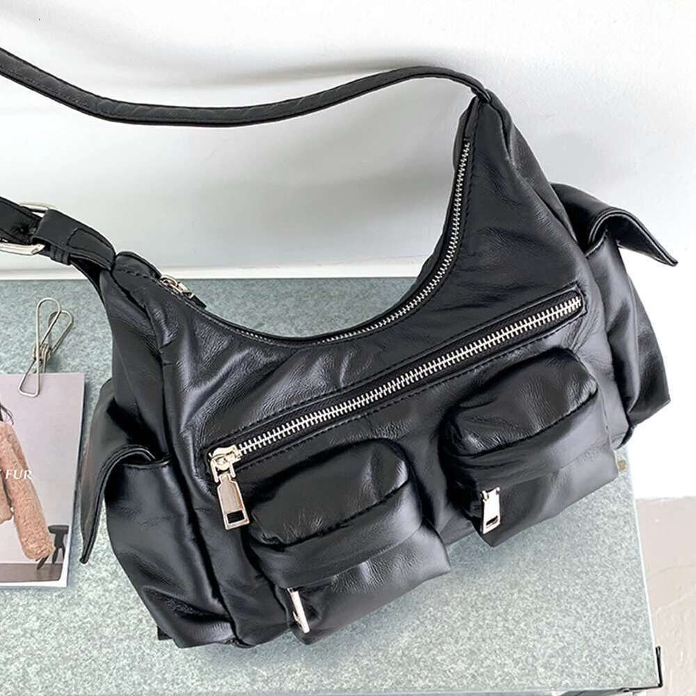 Women Leather Tote Handbag Soft PU Satchel Sling Large Capacity Multi-Pocket Crossbody Hobo Bag Girl Stylish Purse
