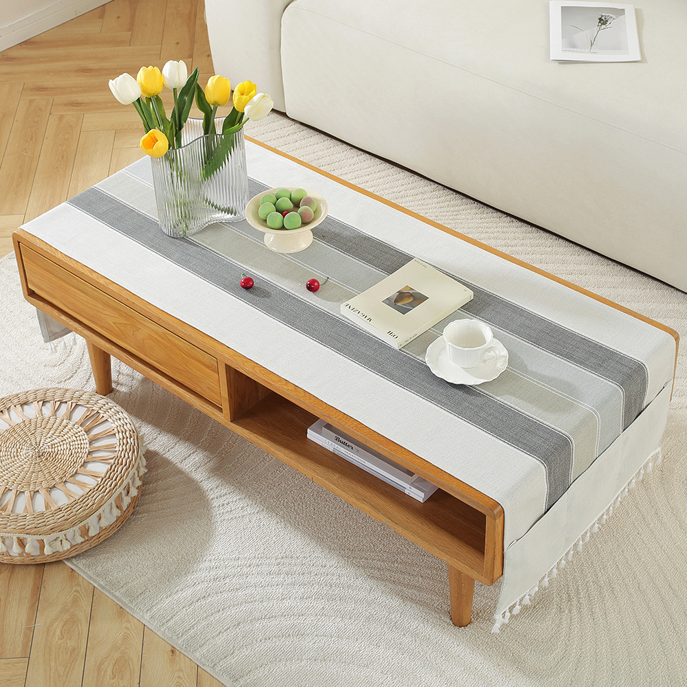 A750 Nordic home modern simple cotton and linen storage cover cloth rectangular tablecloth living room TV cabinet coffee table cover towel spot