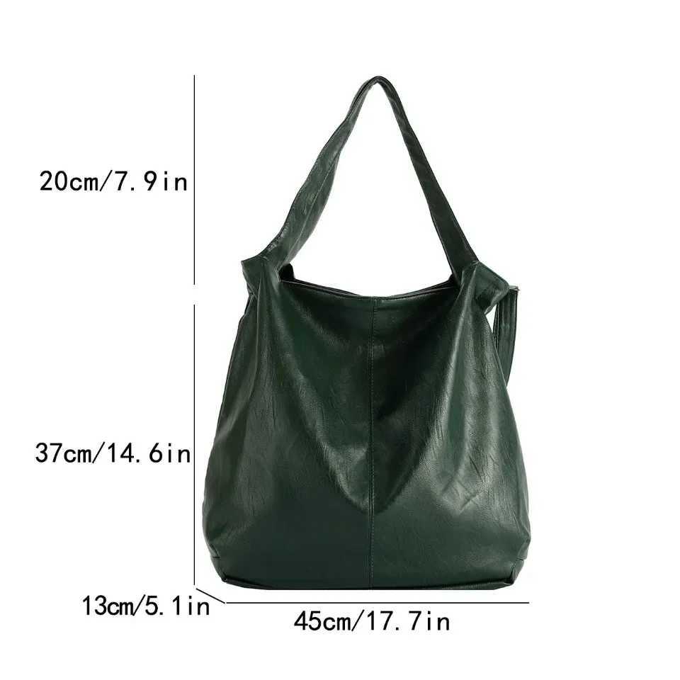 VONMONAN Fashion Big PU Leather Tote Bag for Women Trendy Female Simple Large High Capacity Retro Shoulder Side Bag Handbags M250520