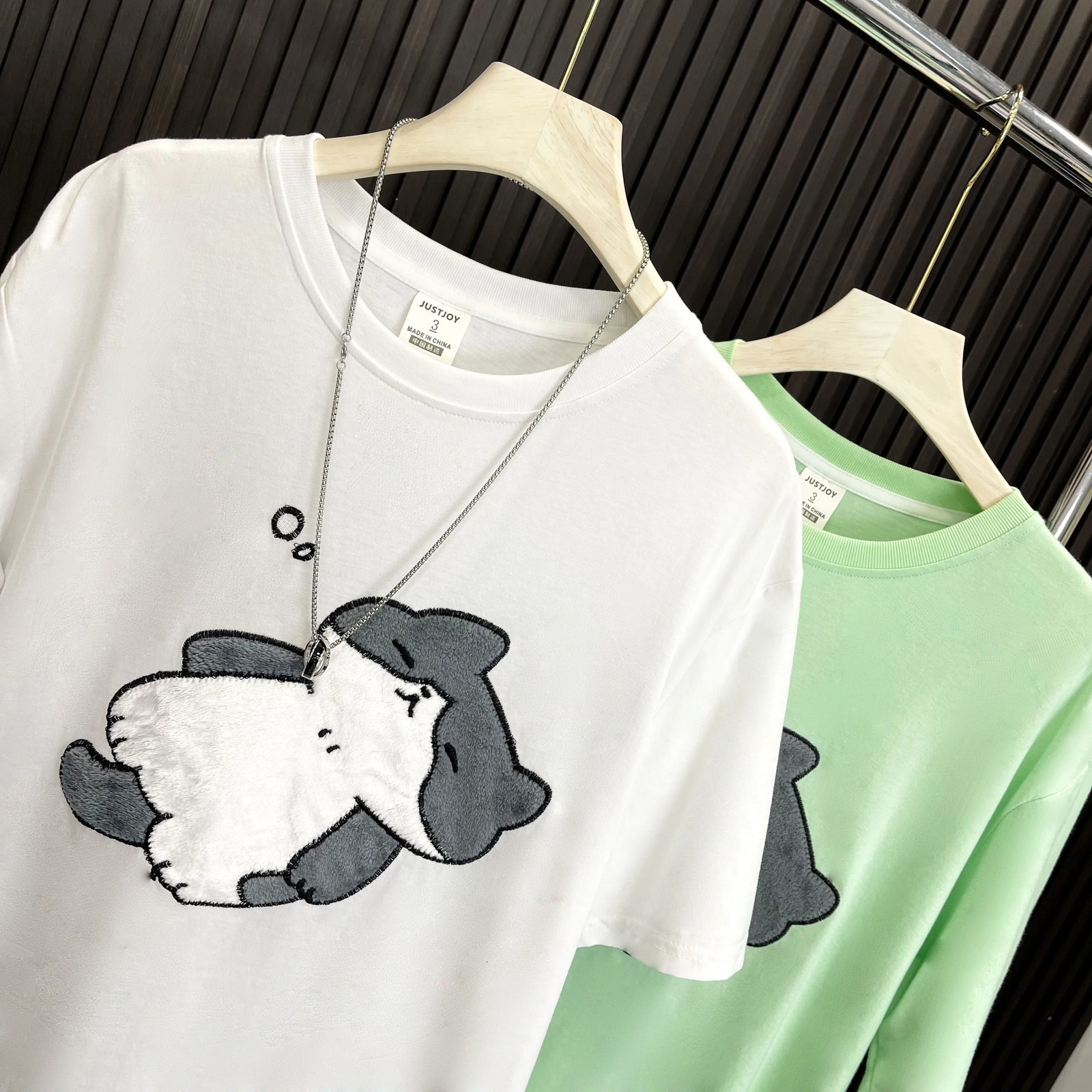 3D Flocked Embroidery Sleepy Cute Little Cat Womens Tshirt Plus Size Korean Cartoon Kawaii Top 2024 Y2k Summer Lazy Tees 250514