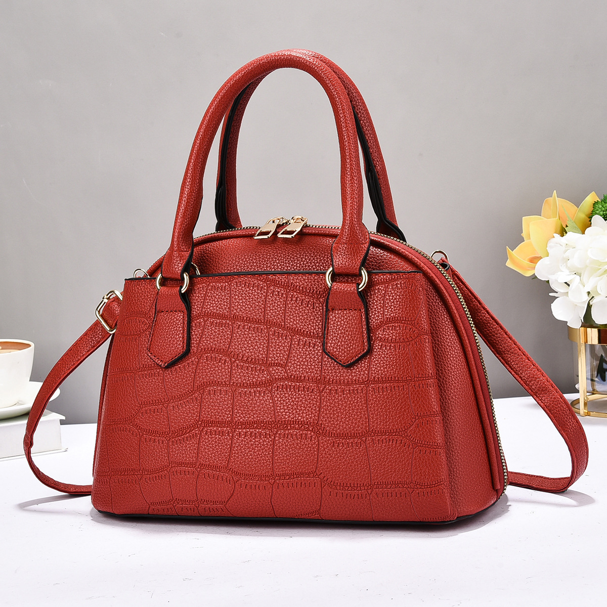 2025S designer new trendy Boston handbag pillow women fashionable stone patterned cowhide shoulder crossbody bag