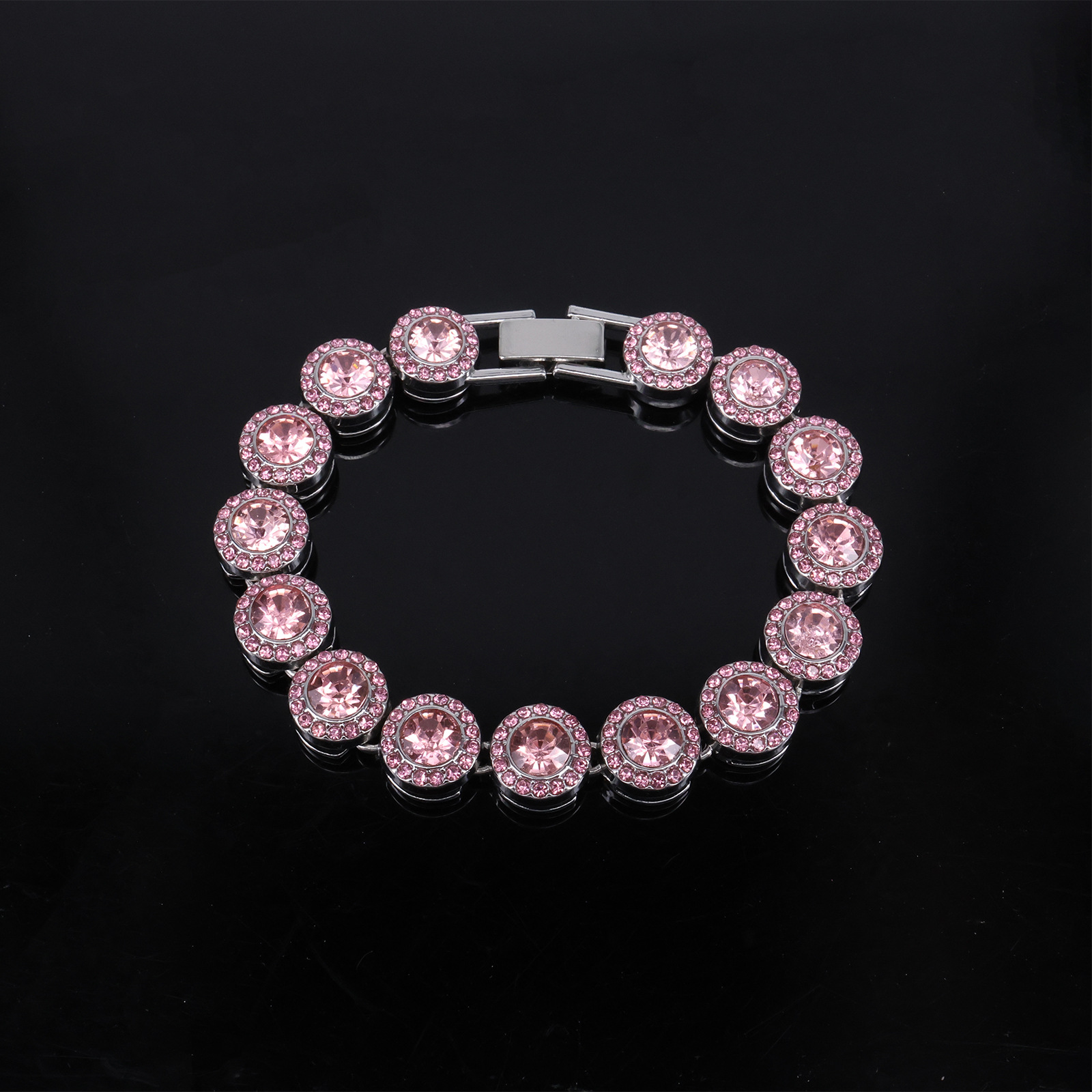Trendy 12mm Round Rhinestone Cuban Link Necklace for Men & Women, Hip-Hop Style, Gold-Plated with Large Diamonds