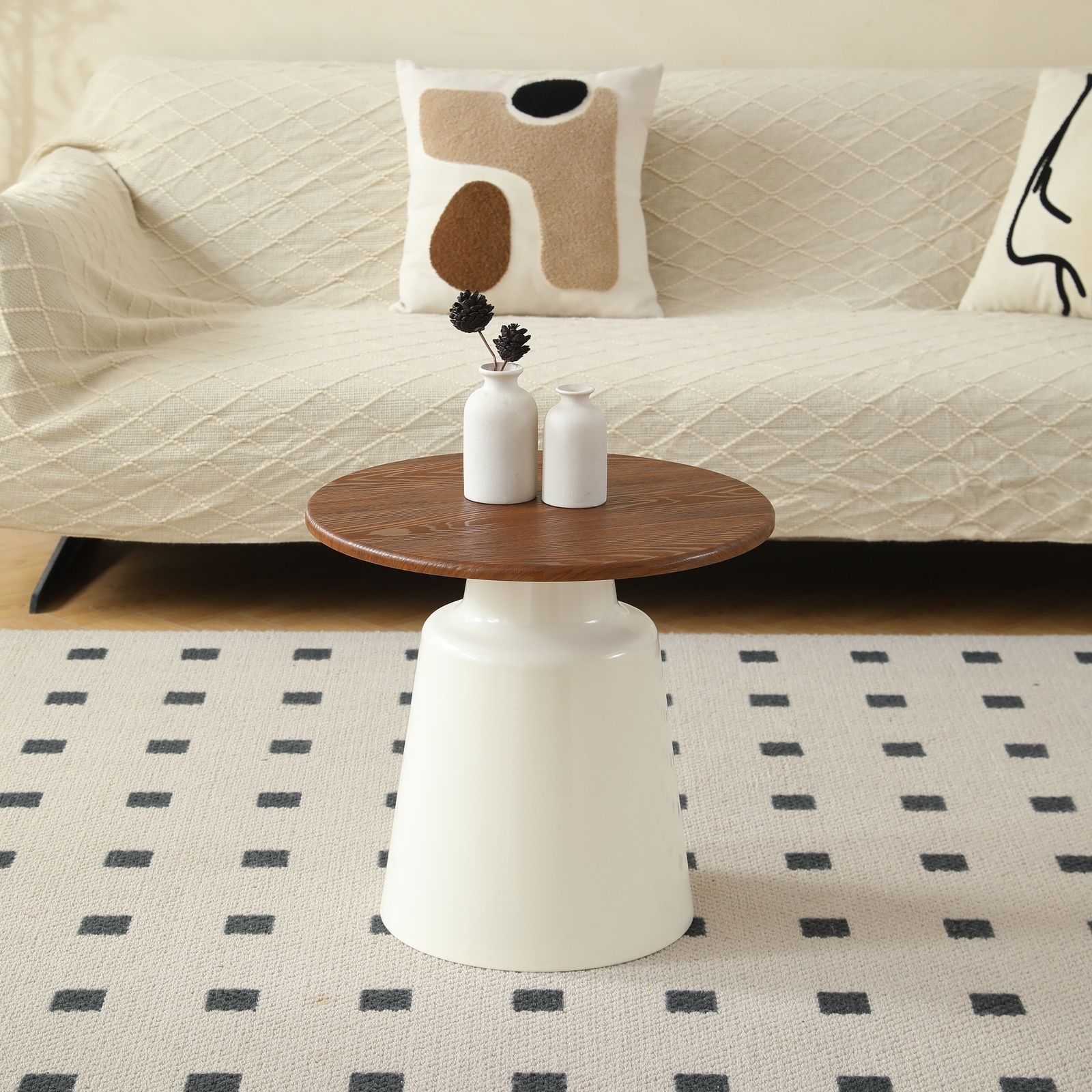 B5194 Small side table living room home sofa simple iron round table bedroom coffee table