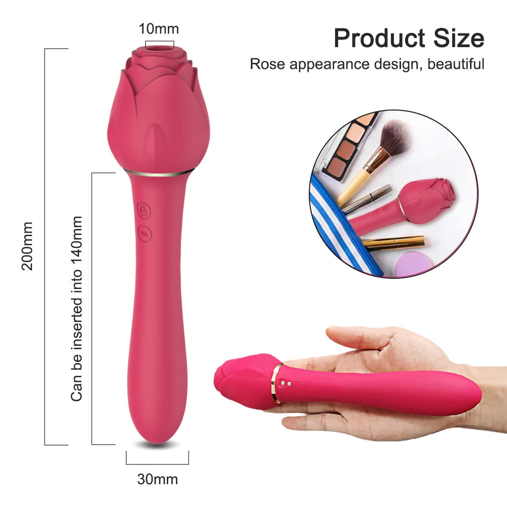 Sucking Rose-Vibrator Female Clitoris Sucker Vacuum Stimulator Vaginal Massagers Adults Goods Vibrating Sex Toy for Women 250515