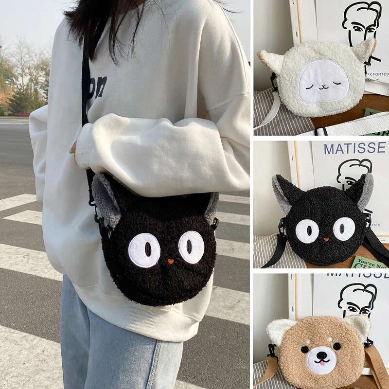 Japanese Style Kawaii Cartoon Plush Shoulder for Women New Crossbody Bag Small Phone Purse Bolsa Feminina