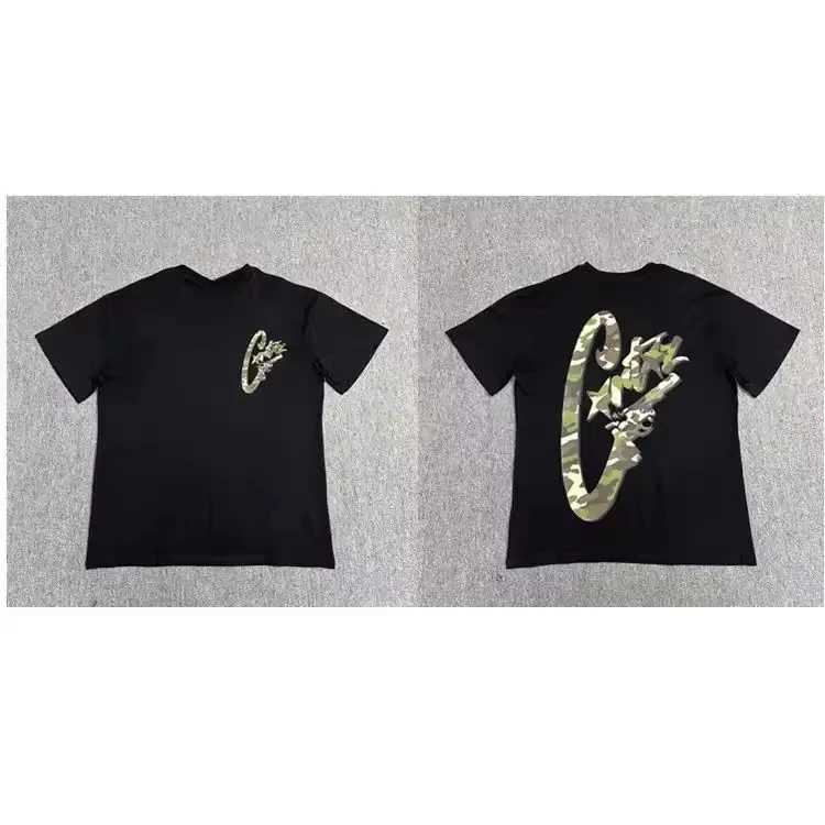 Series Demon Camouflage Handgun Letter Pattern Printing American Style Street Hip Hop Short Sleeves T-Shirt X250516