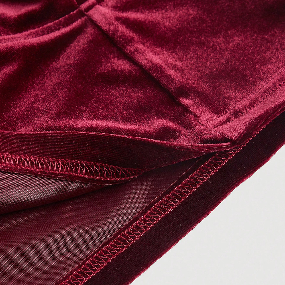 Plus Size Womens French Velvet Top with Camisole Bow Tie Waist Waistband Vest Strapless
